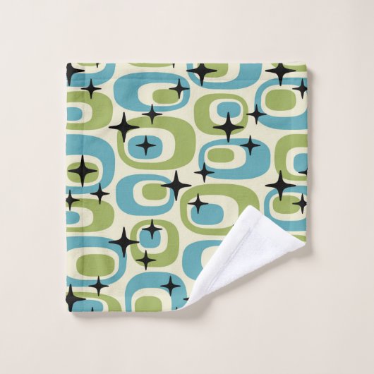 Modernes Atommuster aus dem Mittelalter Badhandtuch Set (Waschlappen)