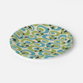 Modernes Atommuster aus dem Mittelalter Pappteller (Schrägansicht)