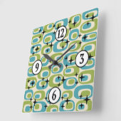 Modernes Atommuster aus dem Mittelalter Quadratische Wanduhr (Winkel)