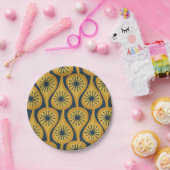 Modernes Atommuster Mustard Marine Mitte des Jahrh Pappteller (Party)