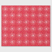 Modernes Atomsnowflake Weihnachten Rotes Jahrhunde Geschenkpapier (Flach)
