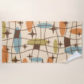 Modernes Atomsurfmuster aus dem Mittelalter Strandtuch (Vorderseite)