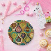 Modernes Atomtropfenmuster aus dem Mittelalter Pappteller (Party)