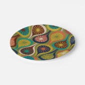 Modernes Atomtropfenmuster aus dem Mittelalter Pappteller (Schrägansicht)