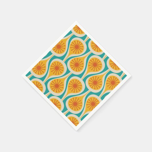 Modernes Atomtropfenmuster aus dem Mittelalter Serviette (Ecke)