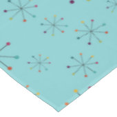 Modernes Atomzeitalter Aqua Blue Muster aus dem Mi Tischdecke (Schrägansicht)