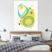 Modernes Atomzeitalter Mitte 14 Grün, Blau Leinwanddruck (Insitu (Schlafzimmer))