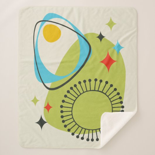 Modernes Atomzeitalter Mitte 14 Grün, Blau Sherpadecke (Vorderseite)