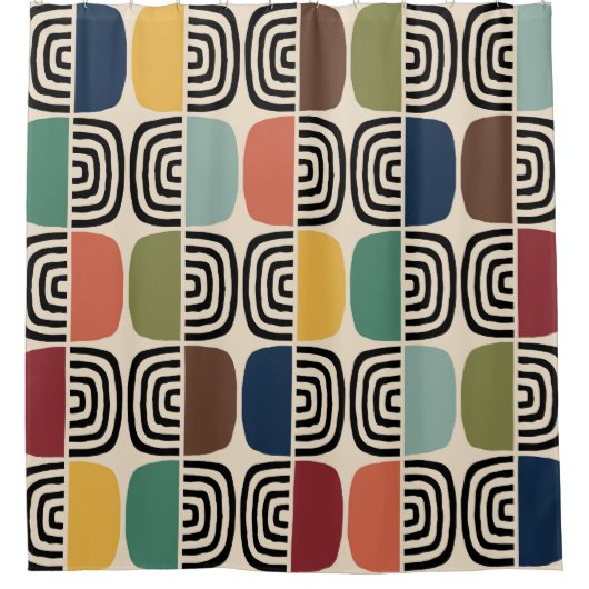 Modernes Atomzeitalter Mitte des Jahrhunderts Duschvorhang (Vorderseite)