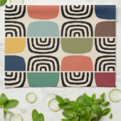 Modernes Atomzeitalter Mitte des Jahrhunderts Geschirrtuch (Gefaltet)