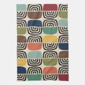 Modernes Atomzeitalter Mitte des Jahrhunderts Geschirrtuch (Vertikal)