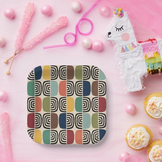 Modernes Atomzeitalter Mitte des Jahrhunderts Pappteller (Party)