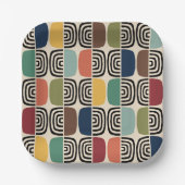 Modernes Atomzeitalter Mitte des Jahrhunderts Pappteller (Vorderseite)