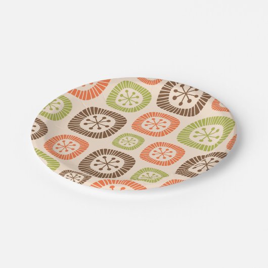 Modernes Atomzeitalter Mitte des Jahrhunderts Pappteller (Schrägansicht)