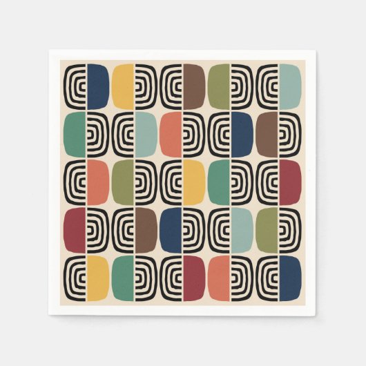 Modernes Atomzeitalter Mitte des Jahrhunderts Serviette (Vorderseite)