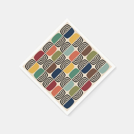 Modernes Atomzeitalter Mitte des Jahrhunderts Serviette (Ecke)