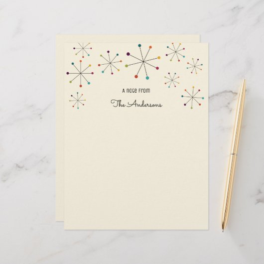 Modernes Atomzeitalter Retro Letterhead aus dem Mi (Vorderseite/Rückseite Beispiel)