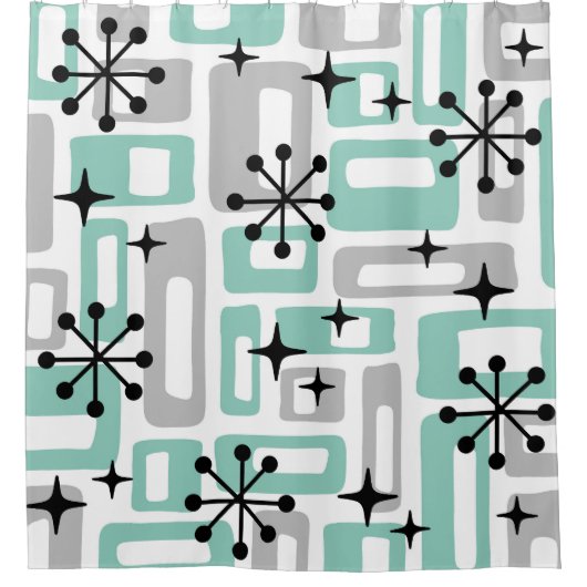Modernes Atomzeitmuster des Mittelalters Duschvorhang (Vorderseite)