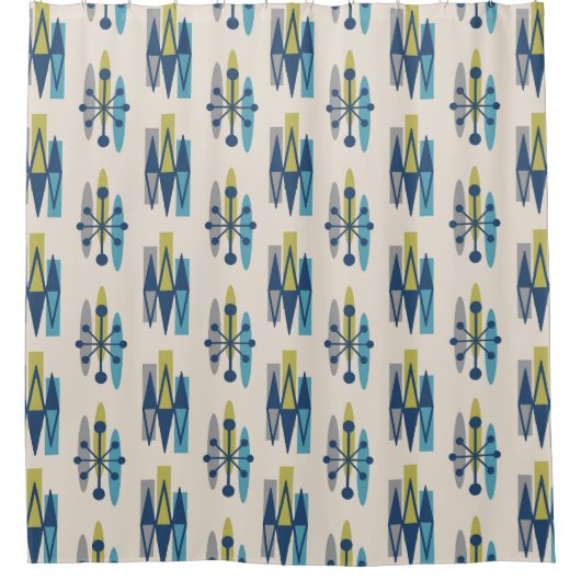 Modernes Atomzeitmuster des Mittelalters Duschvorhang (Vorderseite)