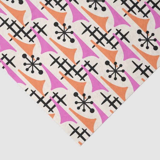 Modernes Atomzeitmuster Mitte des Jahrhunderts Seidenpapier (Ausschnitt)