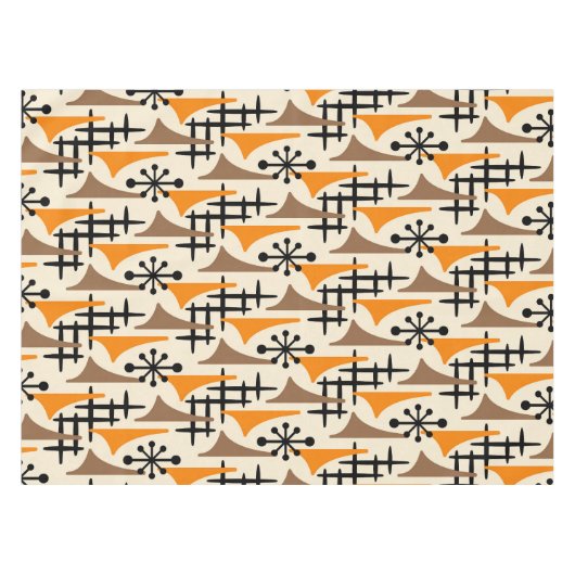 Modernes Atomzeitmuster Mitte des Jahrhunderts Tischdecke (Vorderseite (Horizontal))
