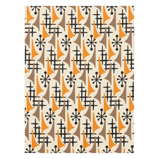 Modernes Atomzeitmuster Mitte des Jahrhunderts Tischdecke (Vorderseite)