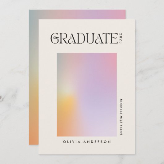 Modernes Aura pink farbenfrohe Typografie Foto mäd (Vorne/Hinten)