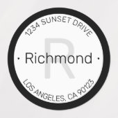 Modernes Aussehen | Black Gray Address Waterproof Etiketten (Design 2)