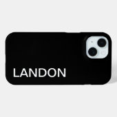 Modernes Aussehen fett Schwarz-weißer Text Case-Mate iPhone Hülle (Rückseite (Horizontal))