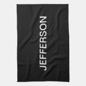 Modernes Aussehen fett Schwarz-weißer Text Geschirrtuch (Vertikal)