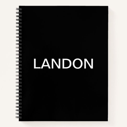 Modernes Aussehen fett Schwarz-weißer Text Notizblock (Vorderseite)