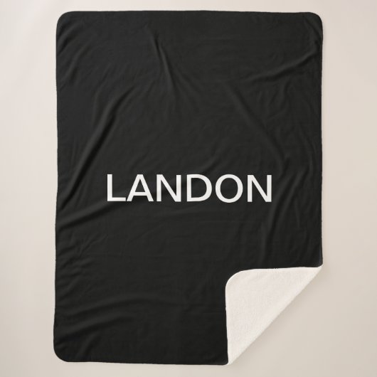 Modernes Aussehen fett Schwarz-weißer Text Sherpadecke (Vorderseite)