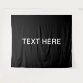 Modernes Aussehen fett Schwarz-weißer Text Wandteppich (Vorderseite (Horizontal))