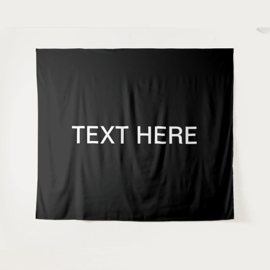 Modernes Aussehen fett Schwarz-weißer Text Wandteppich (Vorderseite (Horizontal))