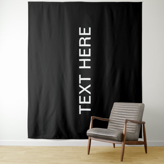 Modernes Aussehen fett Schwarz-weißer Text Wandteppich (Beispiel)