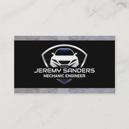 Modernes Auto | Emblem Schild Visitenkarte (Vorderseite)