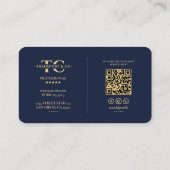 Modernes Auto für Fahrer Elegantes Navy Car Visitenkarte (Rückseite)
