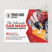Modernes Auto für Rote Autos im Detail Autopflege Postkarte (Vorderseite)