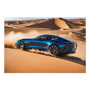 Modernes Auto in der Wüste Fotodruck