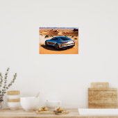 Modernes Auto in der Wüste Poster (Küche)