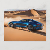 Modernes Auto in der Wüste Postkarte (Vorderseite)