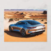 Modernes Auto in der Wüste Postkarte (Vorderseite)