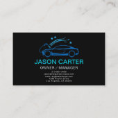 Modernes Auto Wash & Detailing Blue Luxury Style Visitenkarte (Rückseite)