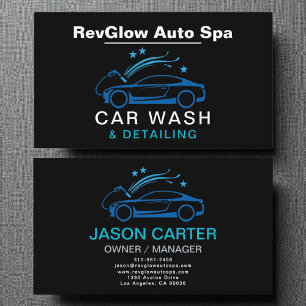 Modernes Auto Wash & Detailing Blue Luxury Style Visitenkarte