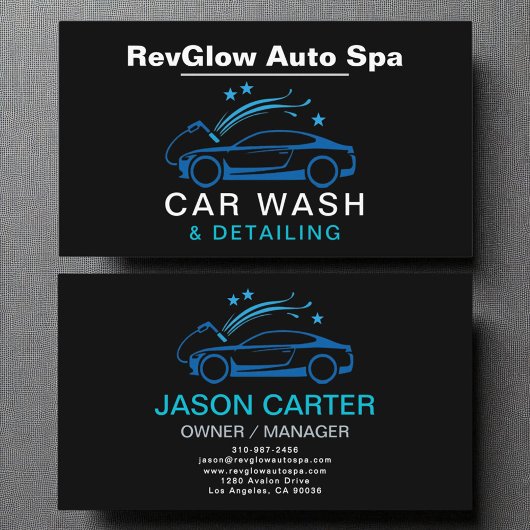 Modernes Auto Wash & Detailing Blue Luxury Style Visitenkarte