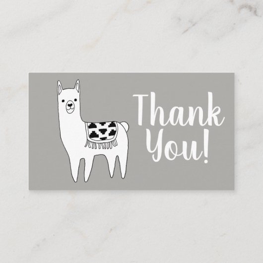 Modernes Aztec Gray & White Llama Diaper Raffle Begleitkarte (Rückseite)