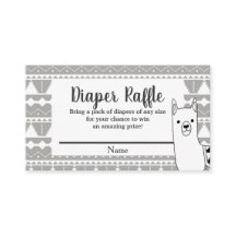 Modernes Aztec Gray & White Llama Diaper Raffle