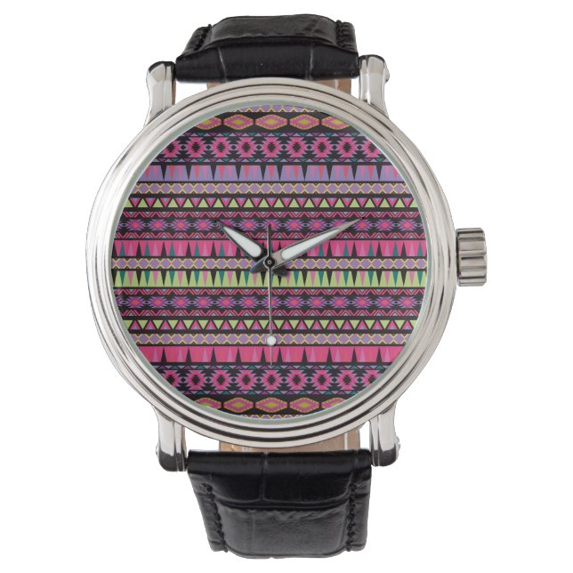 Modernes Aztekenmuster Armbanduhr (Vorderseite)