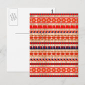 Modernes Aztekenmuster auf Holz Postkarte (Vorne/Hinten)
