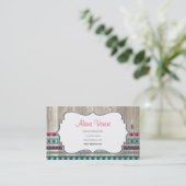 Modernes aztekisches Muster auf Holz Visitenkarte (Stehend Vorderseite)